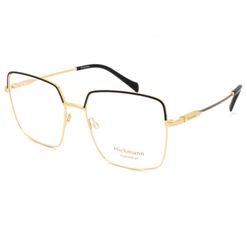 Armação de Óculos de Grau  Feminina Hickmann HI10011 Quadrado Preto com Dourado