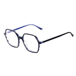 Armação de Óculos de Grau  Feminina Hickmann HI6176 Hexagonal Azul