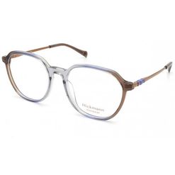 Armação de Óculos de Grau  Feminina Hickmann HI60010 Hexagonal Cinza com Marrom
