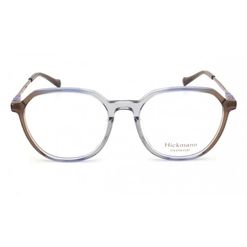 Armação de Óculos de Grau  Feminina Hickmann HI60010 Hexagonal Cinza com Marrom