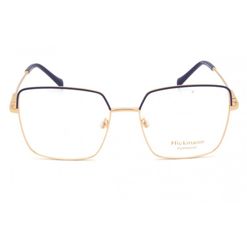 Armação de Óculos de Grau  Feminina Hickmann HI10011 Quadrado Preto com Dourado