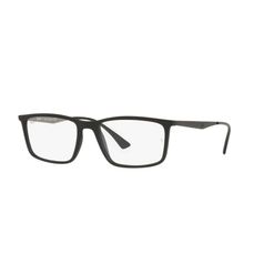 Armação de Óculos de Grau Masculino Ray Ban Retangular RX7195L Cor Preto