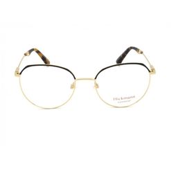 Armação de Óculos de Grau  Feminina Hickmann HI10027 Oval Dourado com Marrom