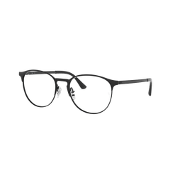 Armação de Óculos de Grau Unissex Ray Ban Redondo RX6375 Cor Preto Fosco