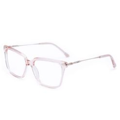 Armação de Óculos de Grau Ono, modelo ON0002, cor Rosa Translúcido, tamanho 56