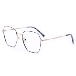 Armação de Óculos de Grau Ono, modelo ON6009, cor Azul Marinho com Dourado, tamanho 56