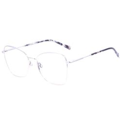 Armação de Óculos de Grau  Feminina Hickmann HI10022 Hexagonal Cinza Mesclado