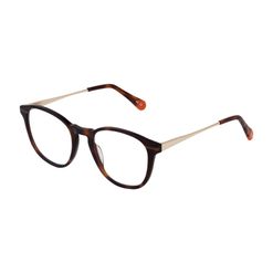 Armação de Óculos de Grau Dii Collection, modelo 5512, cor Demi Marrom com Laranja, tamanho 54