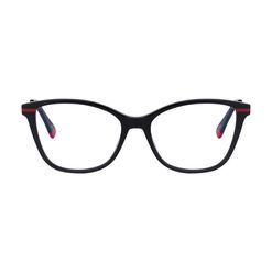 Armação de Óculos de Grau Dii Collection, modelo 5513, cor Preto com Vermelho, tamanho 54