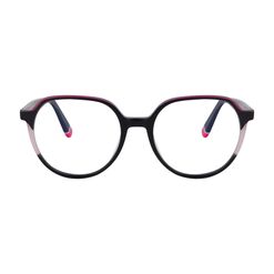 Armação de Óculos de Grau Dii Collection, modelo 5511, cor Preto com Roxo, tamanho 50