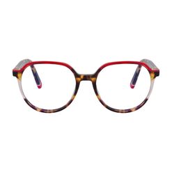 Armação de Óculos de Grau Dii Collection, modelo 5511, cor Vermelho com Demi Amarelo, tamanho 50