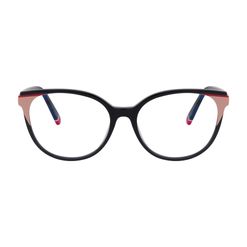 Armação de Óculos de Grau Dii Collection, modelo 5508, cor Preto com Vermelho e Bege, tamanho 53