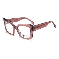 Armação de Óculos de Grau Ono, modelo ON0015, cor Rosa Escuro Translúcido, tamanho 53
