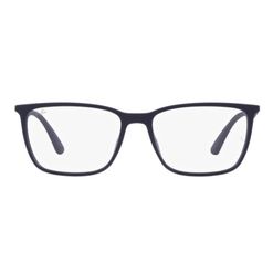 Armação de Óculos de Grau Masculino Ray Ban Retangular RX7219L cor Azul Marinho