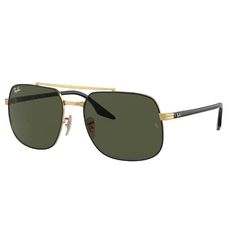 Óculos de sol Ray Ban, modelo RB3699, cor Preto e Dourado, tamanho 59