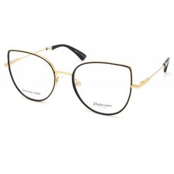 Armação de Óculos de Grau  Feminina Hickmann HI1130N Gatinho Preto com Dourado