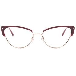 Armação de Óculos de Grau  Feminina Hickmann HI2006 Gatinho Marrom