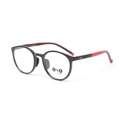 Armação de Óculos de Grau Infantil Masculino Ono ON0019I Redondo Cor Preto com Vermelho