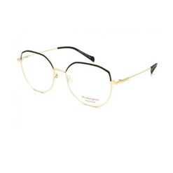 Armação de Óculos de Grau  Feminina Hickmann HI10015 Hexagonal Preto com Dourado