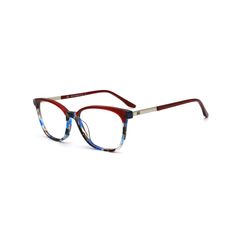 Armação de Óculos de Grau Dii Collection, modelo 1 9008, cor Demi Azul com Vinho, tamanho 52