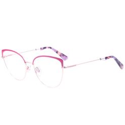 Armação de Óculos de Grau  Feminina Hickmann HI10029 Gatinho Roxo mesclado