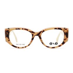 Armação de Óculos de Grau Ono, modelo ON0014, cor Tortoise com creme, tamanho 54