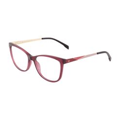 Armação de Óculos de Grau Dii Collection, modelo 1 1713, cor Vermelho Translúcido, tamanho 53