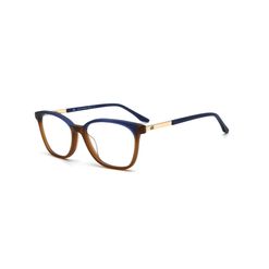 Armação de Óculos de Grau Dii Collection, modelo 1 9008, cor Marrom com Azul, tamanho 52