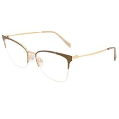 Armação de Óculos de Grau  Feminina Hickmann HI1093 Gatinho Dourado com Marrom