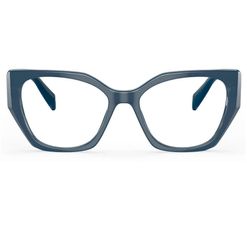 Armação de Óculos de Grau Feminina Prada Gatinho PR 18WV Cor Azul Cristal