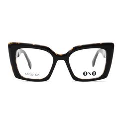 Armação de Óculos de Grau Ono, modelo ON0015, cor Tortoise com preto, tamanho 53
