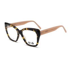 Armação de Óculos de Grau Ono, modelo ON0012, cor Tortoise com Nude, tamanho 54