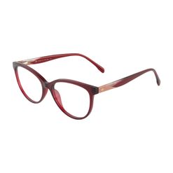 Armação de Óculos de Grau Dii Collection, modelo 1 1701, cor Vermelho Translúcido, tamanho 53