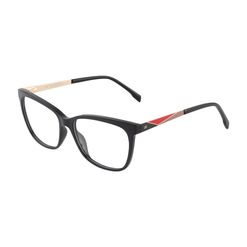 Armação de Óculos de Grau Dii Collection, modelo 1 1708, cor Preto, tamanho 56