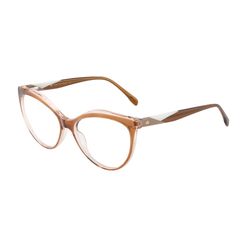 Armação de Óculos de Grau Dii Collection, modelo 1 1712, cor Marrom com Branco, tamanho 56
