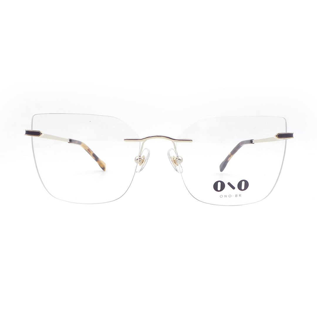 Encontraproduto.com.br - Armação de Óculos de Grau Ono, modelo ON6019, cor Dourado Claro, tamanho 56