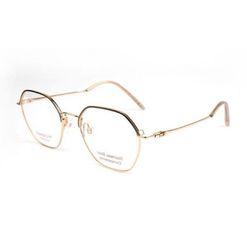 Armação de Óculos de Grau  Feminina Hickmann HI1134 Hexagonal Preto com Dourado