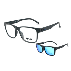Óculos de Sol com Clipon Masculino Ono ON0031CP Cor Preto