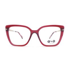 Armação de Óculos de Grau Feminina Ono ON0030 Retangular Cor Vermelho Translúcido