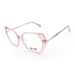 Armação de Óculos de Grau Ono, modelo ON0029, cor Rosa Claro Translúcido, tamanho 54