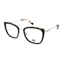 Armação de Óculos de Grau Dii Collection, modelo 1 4057, cor Preto com Demi Rose, tamanho 51
