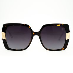 Óculos de sol Dii Collection, modelo 1 4145, cor Demi Marrom com Dourado, tamanho 57
