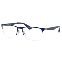 Armação de Óculos de Grau Ray Ban, modelo RX6335, cor Azul, tamanho 56