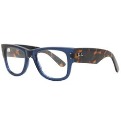 Armação de Óculos de Grau Unissex Ray Ban RX0840V Quadrado Cor Azul com Havana Amarelo e Azul