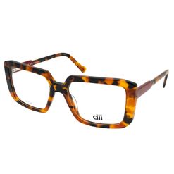 Armação de Óculos de Grau Dii Collection, modelo 1 4375, cor Demi Marrom e Vermelho, tamanho 53