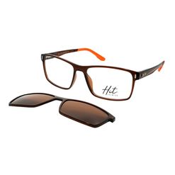 Óculos Clipon Hit, modelo 2 4030, cor Marrom, tamanho 56
