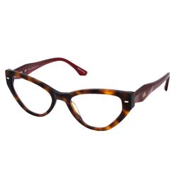 Armação de Óculos de Grau Dii Collection, modelo 1 4153, cor Demi Marrom com Vinho, tamanho 53