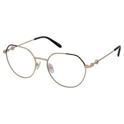 Armação de Óculos de Grau Hit, modelo 1 4119, cor Dourado com Preto, tamanho 55
