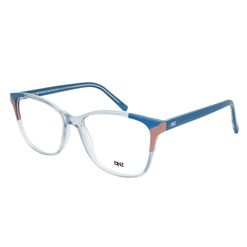 Armação de Óculos de Grau Dnz, modelo 1 4002, cor Azul Cristal, tamanho 55
