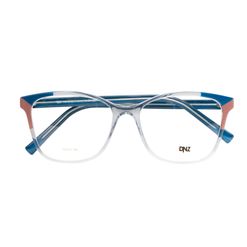 Armação de Óculos de Grau Dnz, modelo 1 4002, cor Azul Cristal, tamanho 55